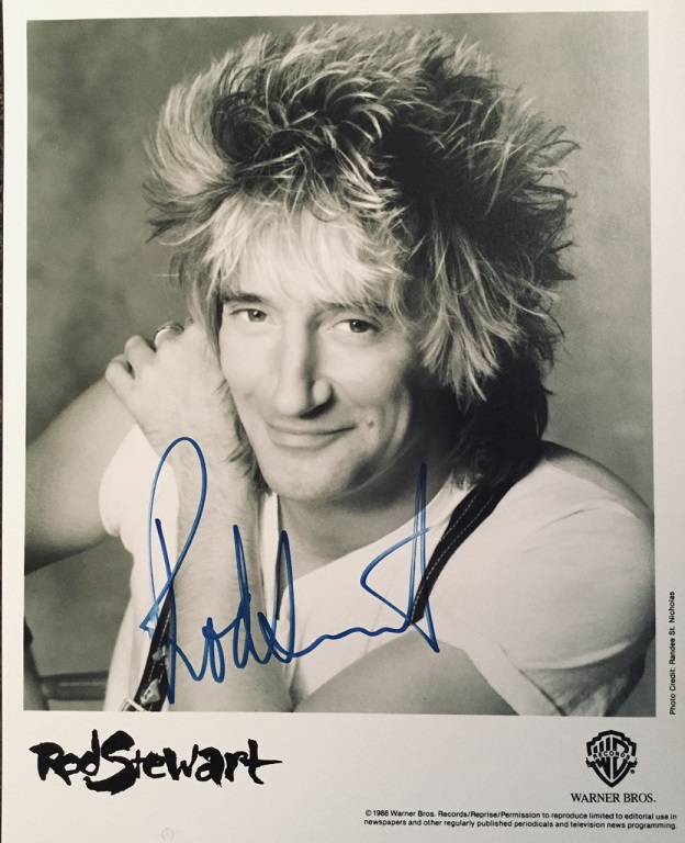 AUTOGRAPHED INSPIRATIONAL PRINT STUNNING QUALITY ROD STEWART SIGNED 